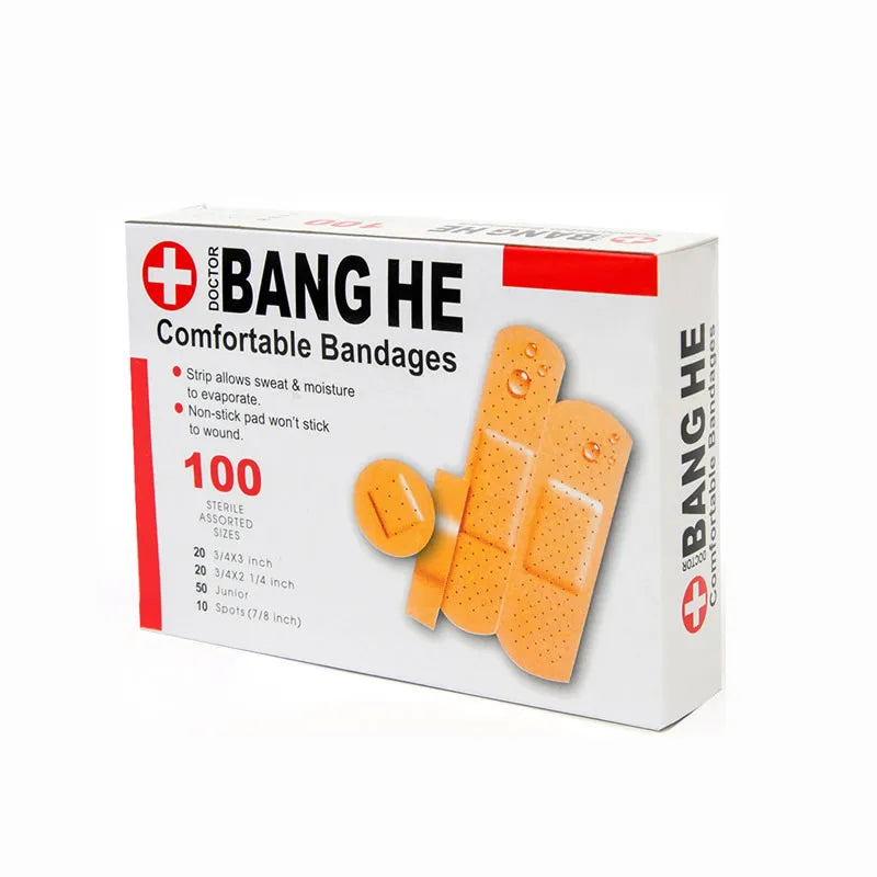 100Pcs Waterproof Band-Aids – Multi-Size Anti-Bacterial First Aid Bandages for Home & Travel